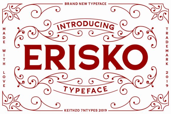 Erisko: A Vintage Typeface with Ornamental Richness
